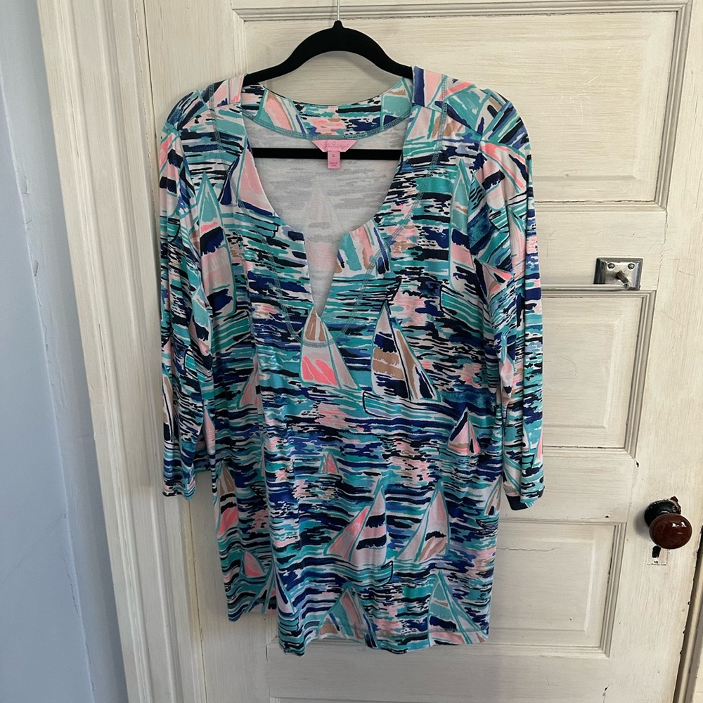 Lilly Pulitzer Sailboat Print Tunic Top